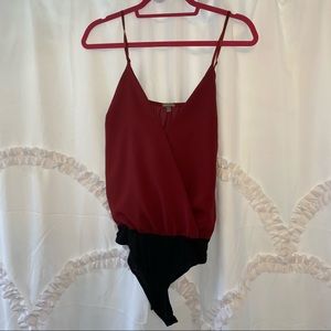 Charlotte Russe Maroon Cross Body Suit
